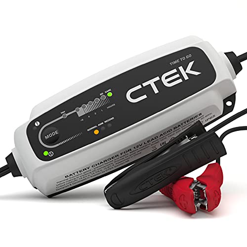 Ctek Ct5 Time To Go, Caricabatterie 12V 5A, Mantenitore Di Carica Per Batteria Auto, Funzione Conto Alla Rovescia, Indicatore Di Avvio, Compensazione