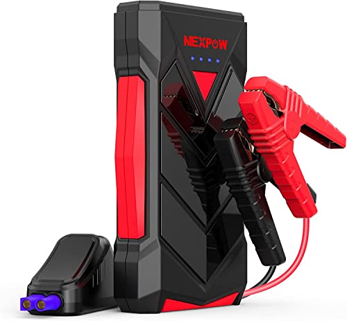 Nexpow Avviatore Batteria Auto, 1000A Avviatore Di Emergenza Per Auto/Moto, (Motori Fino A 7.0L Gas O 5.5L Diesel) Torcia A Led, 12V Di Avviamento Con