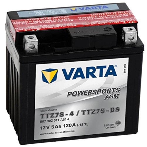 Varta Powersports Moto Batteria Agm 50702 Ttz7S-Bs -