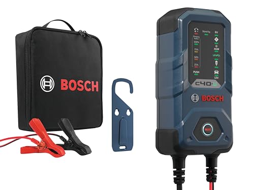 Bosch C40-Li Caricabatterie Per Auto, 6V-12V / 5A, Carica Di Mantenimento - Per Batterie Agli Ioni Di Litio, Al Piombo, Efb, Gel E Agm
