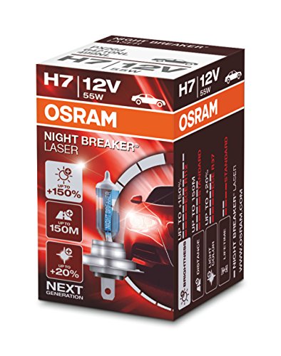 Osram Night Breaker Laser H7, 150% Di Luce In, Lampada Alogena Per Fari, 64210Nl, 12V, Scatola Pieghevole (1 Lampada)