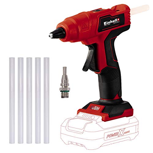 Einhell Pistola Incollatrice A Batteria Te-Cg 18 Li-Solo Power X-Change, Li-Ion, 18 V, Max. 170 °C, Pronta Per L'Uso In 120 Secondi, Incl. 5 Stick Col