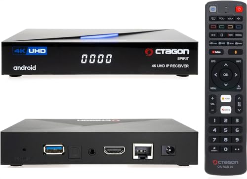 Octagon Spirit 4K Uhd Android Tv Streaming Box, 5G Dual Band Wifi, Telecomando Bluetooth, Controllo Vocale, Usb 2.0 E 3.0, Hdr10+, 2Gb Ram E 16Gb Flas