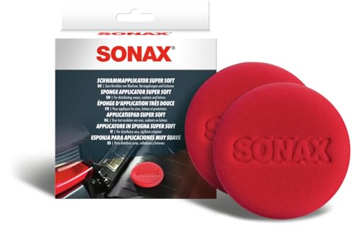 Sonax Applicatore In Spugna - Super Soft - (2 Pezzi) Per La Distribuzione Liscia E Delicata Di Cere, Sigillanti E Lozioni, Articolo Numero 04171410