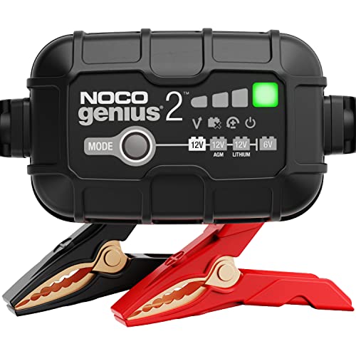 Noco Genius2Eu, Caricabatterie Da Auto 2A Professionale Da 6V E 12V, Mantenitore Di Carica E Desolforatore Per Batterie Auto, Moto, Scooter, Camion, C