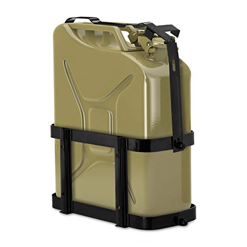 Relaxdays Supporto Da Auto Per Tanica, Porta Taniche Di Benzina Da 10 & 20 L, Metallo, Moto, Nero