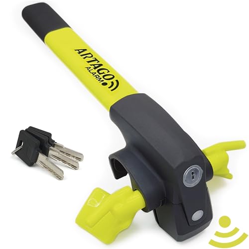 Artago 870 Antifurto Auto, Bloccasterzo Senza O Con Allarme Hi-Tech + Don'T Touch Warning, Led
