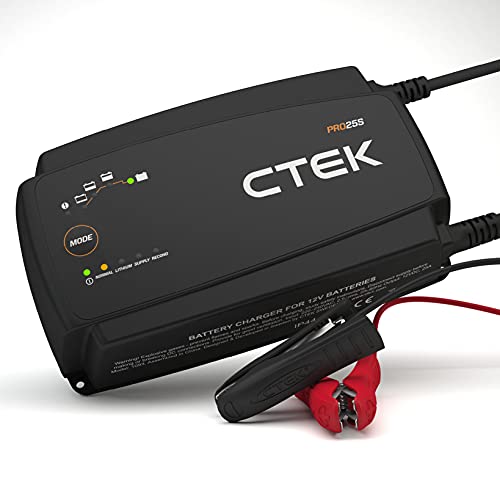Ctek Pro25S Caricabatterie 12V 25A, Mantenitore Di Carica Della Batteria, Caricabatterie Litio, Caricabatterie Auto E Camion Con Modalità Di Alimentaz