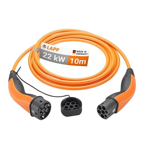 Lapp Mobility Cavo Di Ricarica Tipo 2/22 Kw/Liscio / 32 A/Trifase/E-Car/Modalità 3/10 M