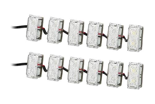 Hella 2Pt 980 789-861 Led-Kit Luce Guida Diurna, Ledayflex Ii, 12V, Rettangolare, Montaggio, Interno, Colore Diffusore Luce Cristallino, Cavo 2800Mm,