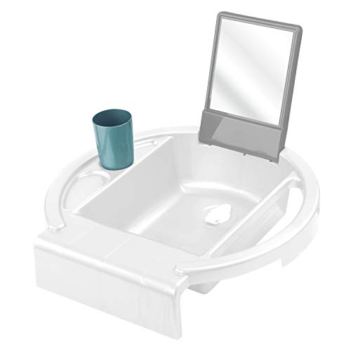 Rotho Babydesign Lavabo Per Bambini Kiddy Wash, Da Fissare Al Bordo Della Vasca, 38,7 X 38,2 X 10 Cm, Bianco, 20034 0314 01