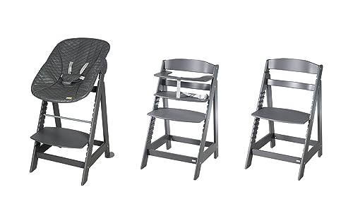 Roba Seggiolone Evolutivo Born Up 2 In 1 - Sdraietta Reclinabile Grafite Trapuntata - Fodera Impermeabile - Altezza Regolabile - Robusto E Resistente