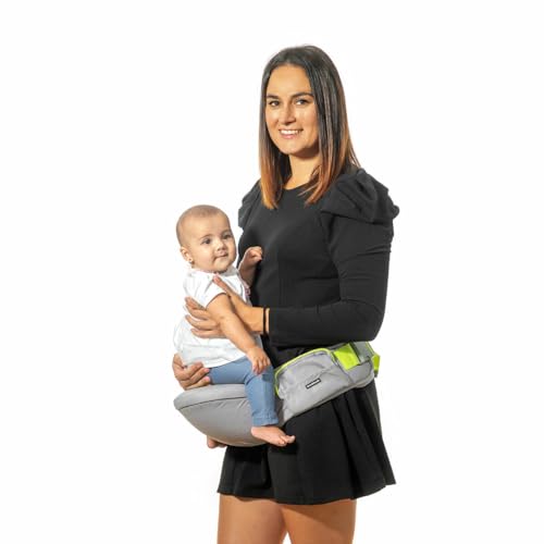 Innovagoods - Cintura Portabebè Evolutiva Con 2 Tasche, Ergonomica E Comoda, Supporto Multiposizione 0-36 Mesi, Facile Da Pulire, Multicolore, Cotone 