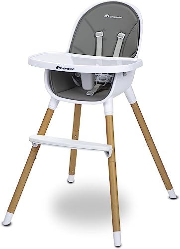 Bebeconfort Avista Seggiolone Pappa Evolutivo Che Si Trasforma In Sedia Bambino, Con Imbottitura E Vassoio, Dai 6 Mesi, Portata 30 Kg, Colore Warm Gre