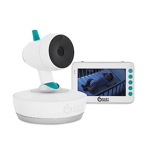 Babymoov Yoo Moov Baby Monitor Video Motorizzato 360°, Tutto In Uno, Bianco