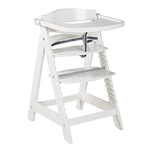 Roba Seggiolone Per Neonati Evolutivo Sit Up Click E Fun + Vassoio Rimovibile - Altezza Regolabile - Con Barra Di Protezione - Ergonomico - Legno Natu