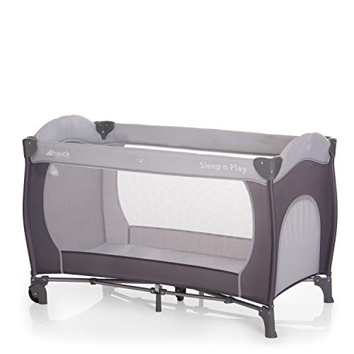 Hauck Lettino Da Viaggio Sleep N Play Go Plus - Culla Neonato Fino A 15Kg - Letto Pieghevole 60X120Cm - Letto Bambini Con Ruote, Apertura Laterale E B