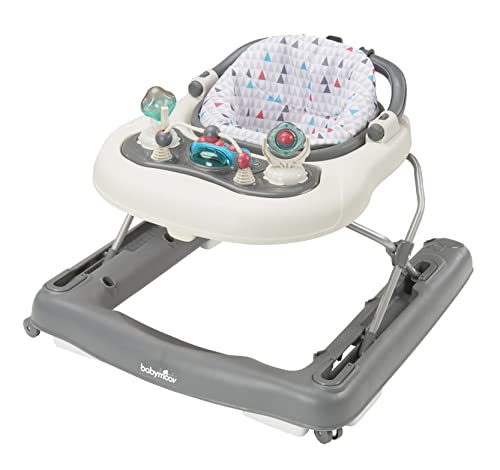 Babymoov A040006 Girello 2 In 1: Girello 2 In 1 Evolutivo Primi Passi Zinco/Bianco, Zinco