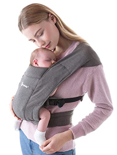 Ergobaby Embrace Marsupio Neonati Ergonomico 0 Mesi, Porta Bebe Extra Morbido Ed Ultraleggero, Heather Grey