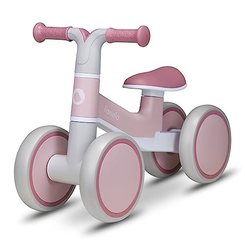 Lionelo Villy Lightweight Balance Bike For Safe And Fun Adventures, For Boys And Girls Ages 1-3 (Max 30Kg) 4-Wheel Stability, Front Fork Suspension, E