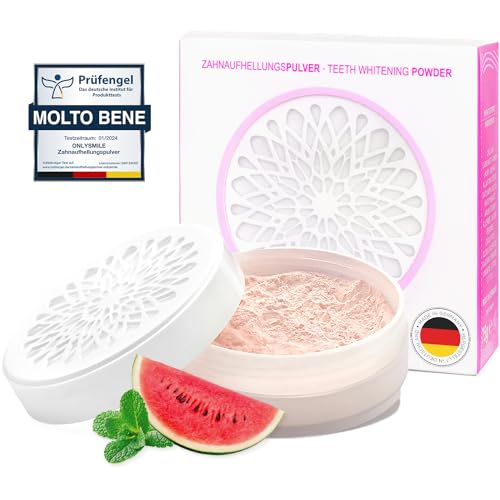 Polvere Sbiancante Per Denti Bianchi Onlysmile | Polvere Sbiancamento Denti Professionale – Sicuro Et Indolore | Effetto Pulente | Sbiancare E Pulizia