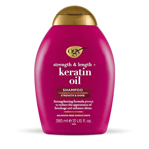 Ogx Anti-Rottura Shampoo, Olio Di Cheratina, Per Capelli Con Doppie Punte 385 Ml