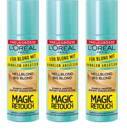 L'Oréal Paris Magic Retouch Spray Per Raddrizzamento Da Biondo Chiaro A Biondo, Per Approcci Scuri, 3 X 90 Ml
