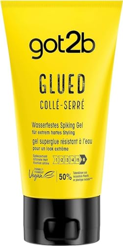 Schwarzkopf Got2B, Glued Gel Waterproof, Gel Capelli Per Uomo Con Tenuta Ottima Ad Effetto Fissante, 150 Ml