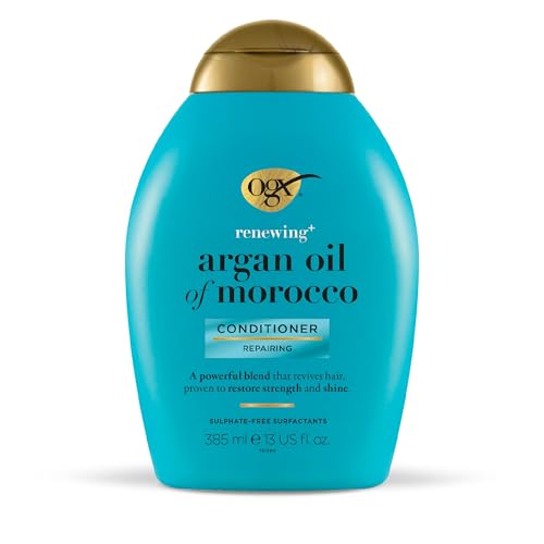 Ogx Balsamo Renewing + Argan Oil Of Morocco, Balsamo Capelli Secchi Con Olio Di Argan, Balsamo Districante Capelli Danneggiati Per Un Risultato Lucent