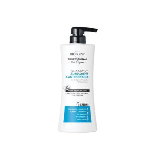 Biopoint Professional 5 Azioni Shampoo Anticaduta & Antiforfora Ultra Equilibrante, 400 Ml
