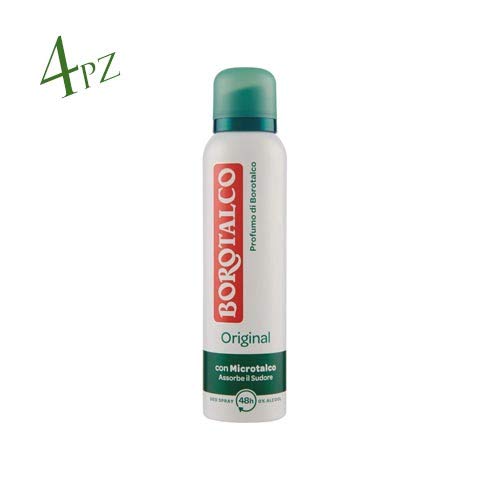 Borotalco Roberts - 4 Deodoranti Spray Originali, 150 Ml, Senza Alcool
