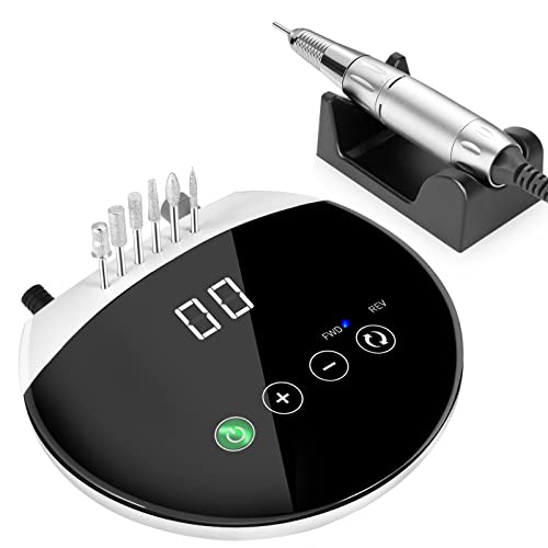 Engerwall Fresa Per Unghie Professionale, Lima Per Unghie Elettrica Con Pulsanti A Sfioramento E Display Digitale Led Hd, Velocità Regolabile 35000 Rp