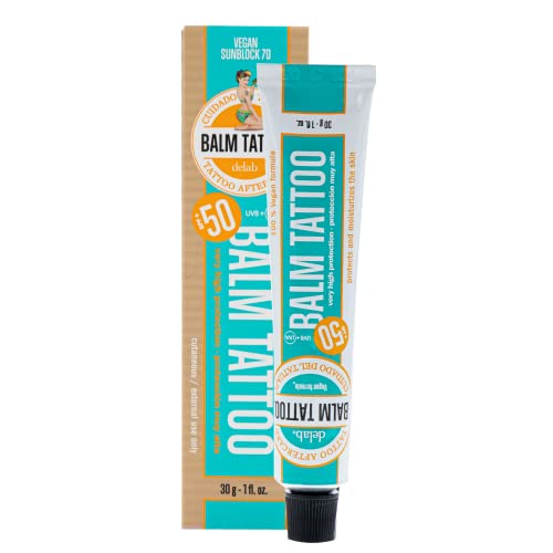 Balm Tattoo - Crema Solare Vegana Per Tatuaggi - Crema Solare Vegana Balm Tattoo 70 + - Protezione Alta Uva + Uvb - Spf 50+ - Idrata E Rigenera La Pel