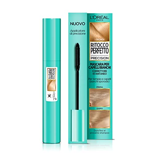 L'Oréal Paris Mascara Istantaneo Ritocco Perfetto Precision, Ottimo Per Capelli Bianchi Radi E Tempie, Non Macchia, 5 Biondo