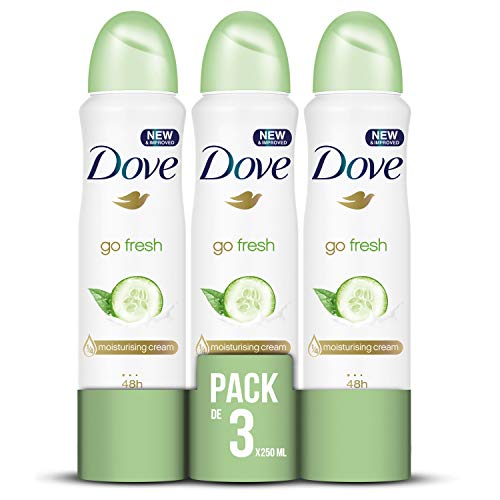 Dove Deodorante Spray 250 Ml– [Confezione Da 3] Go Fresh Con Cetriolo E Te Verde