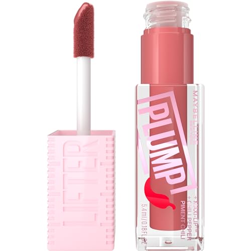 Maybelline New York - Gloss Per Labbra Liquido Idratante E Rimpolpante, Arricchito Con Peperoncino, Lifter Plump, Colorante Peach Fever Da 5,4 Ml