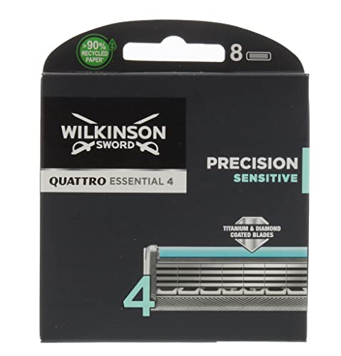 Wilkinson Sword Quattro - Cartucce Di Ricambio Per Lamette In Titanio, 8 Pezzi