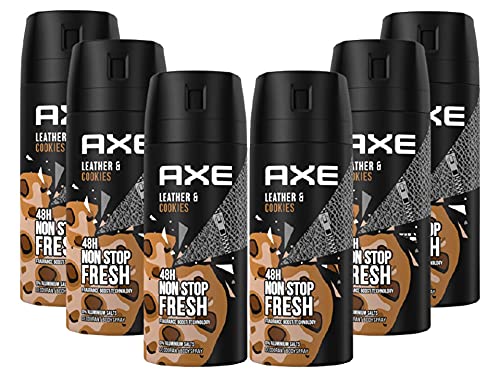 Axe Deo Collision Leather & Cookies Deodorante Spray Per Il Corpo Da Uomo, Confezione Da 6