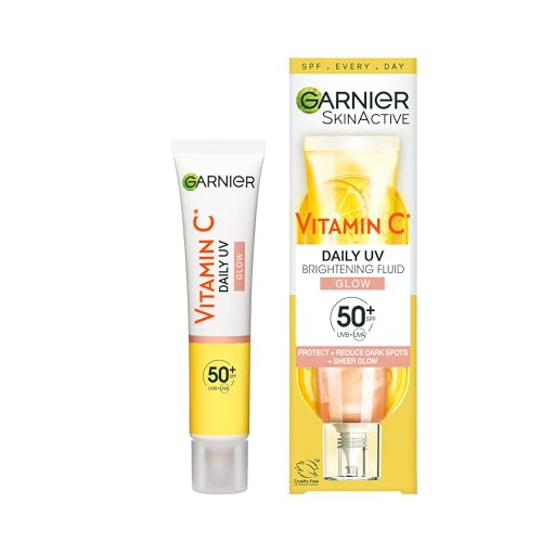 Garnier Fluido Anti-Uv Anti-Macchie Invisibile, Spf 50+, Per Tutti I Tipi Di Pelle, Arricchito Con Vitamina C, Protegge Dai Raggi Uv, Previene E Riduc