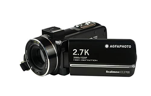 Agfa Photo Realimove Cc2700 – Videocamera Digitale (2.7 K, 24 Mp, Touch Screen 3 Pollici, Zoom 18 X, Telecomando, Batteria Litio) Nero