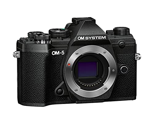 Om System Fotocamera Om-5 Con Sistema Micro Quattro Terzi, Sensore Live Mos Da 20Mp, Stabilizzazione Dell'Immagine A 5 Assi Migliorata, Ip53, Handheld