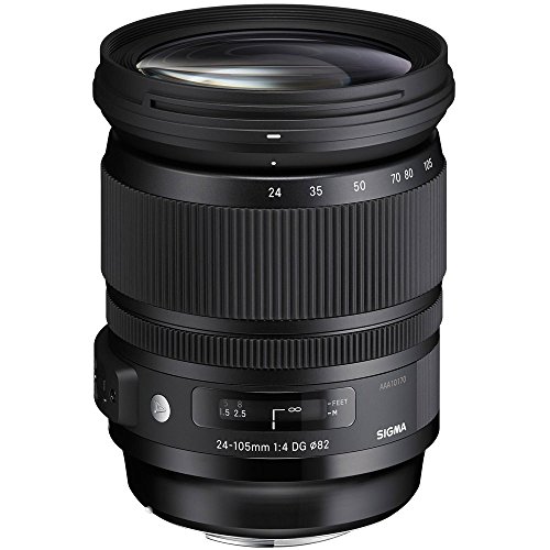 Sigma 635955 Obiettivo, 24-105Mm-F/4.0 -Af Dg Os, Hsm, Attacco Nikon, Nero