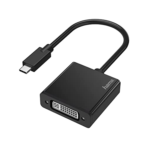 Hama Adattatore Usb C - Dvi Per Monitor Per Trasferimento Dati Digitali E Video (4K, Spina Sottile, Materiali Flessibili, Thunderbolt-3/4) Nero