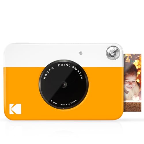Kodak Printomatic - Fotocamera Di Stampa Istantanea, Stampa Su Zink 5 X 7.6 Cm, Carta Appiccicosa, Giallo