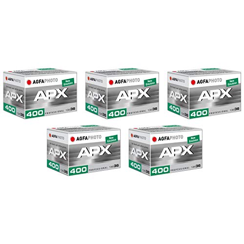 Agfa Apx 400 - Pellicola In Bianco E Nero, 35 Mm, Confezione Da 5