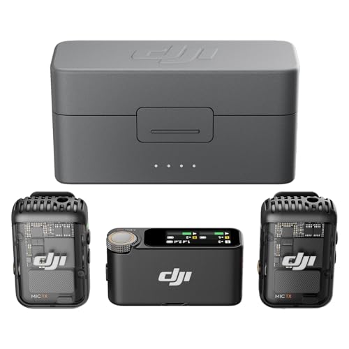 Dji Mic 2 (2 Tx + 1 Rx + Custodia Di Ricarica), Microfono Wireless Integrato, Eliminazione Intelligente Del Rumore, Registrazione Interna In Float A 3