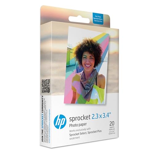 Hp 2Fr23A - Carta Fotografica Zink Premium Da 5,8 X 8,7 Cm, 20 Fogli, Compatibile Con Pignoni Select E Plus