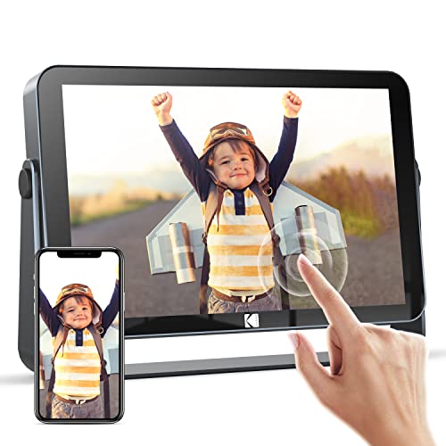 Kodak Cornice Digitale Wifi 10 Pollici, Ips Touch Screen, Batteria Integrata Da 4000Mah, Condividi Foto E Video Tramite App, Calendario, Sveglia, Temp