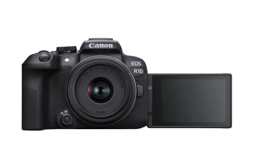 Canon Eos R10 Aps-C Mirrorless Nera + 18-45Mm Is Stm (24,2 Mp, Fino A 23 Fps, Digic X, Video 4K Uhd Fino 60P, Dual Pixel Cmos Auto Focus Ii, Display T