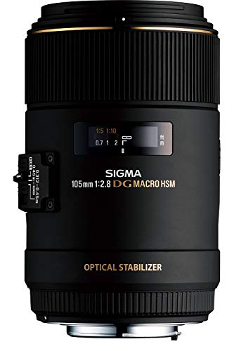 Sigma 258101, Obiettivo 105 Mm F/2.8 Macro (Ex Dg Os Hsm) Per Canon, Nero